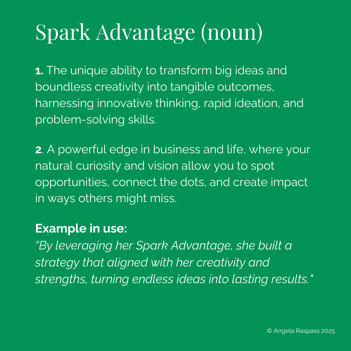 Spark Advantage _ Angela Raspass